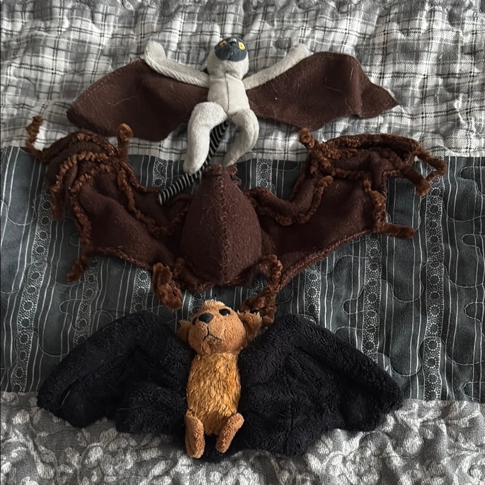 Set of Three Stuffy Bats